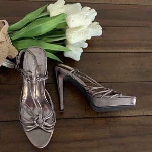 Boston Proper Strappy Heels Gray 7.5
